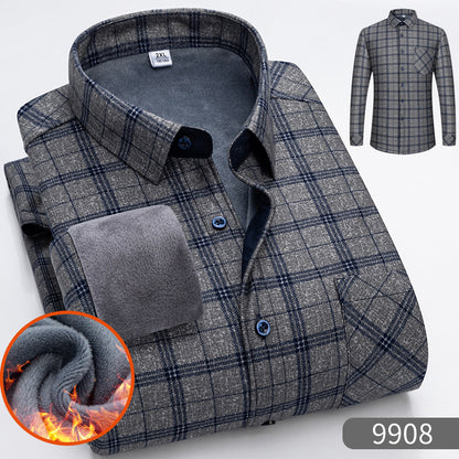 🔥👔【L-5XL】 Ciepła koszula biznesowa z długim rękawem na jesień i zimę3895561