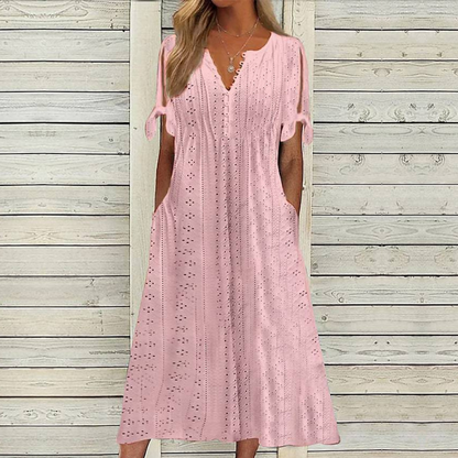 🔥👗【Ograniczona czasowo wyprzedaż】【S-5XL】✨Nowa prosta i piękna sukienka w jednolitym kolorze 2025