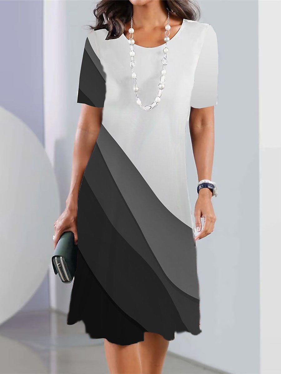 👗【40-120kg】Nuevo vestido estampado de cuello redondo para mujer, colección 2026 ✅️Pago contra entrega
