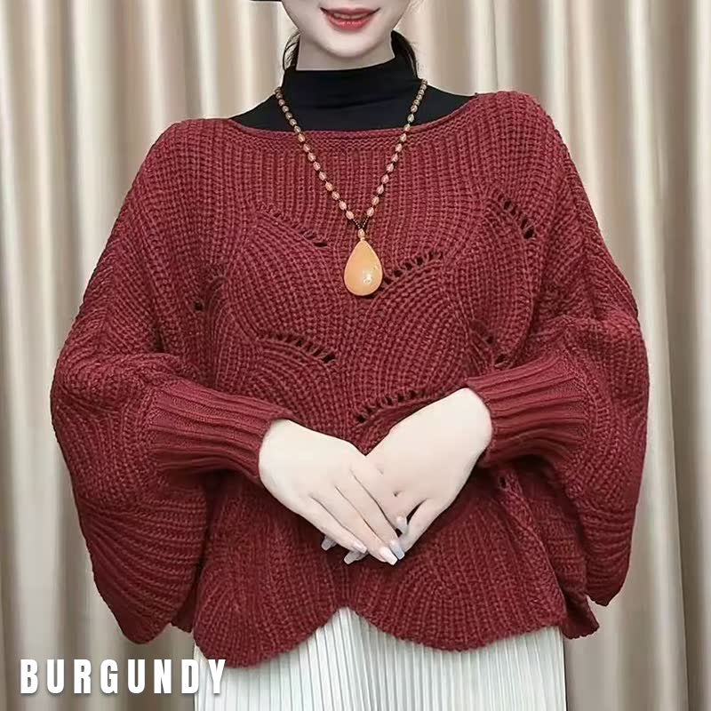 🔥🌈 【40-80 KG】 2024 zimowy popularny damski sweter z rękawami nietoperzowymi-3840787