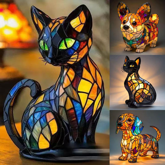 ✨🎉【Oferta specjalna🔥】Lampka nocna LED w kształcie zwierzęcia, kreatywna ozdoba z żywicy