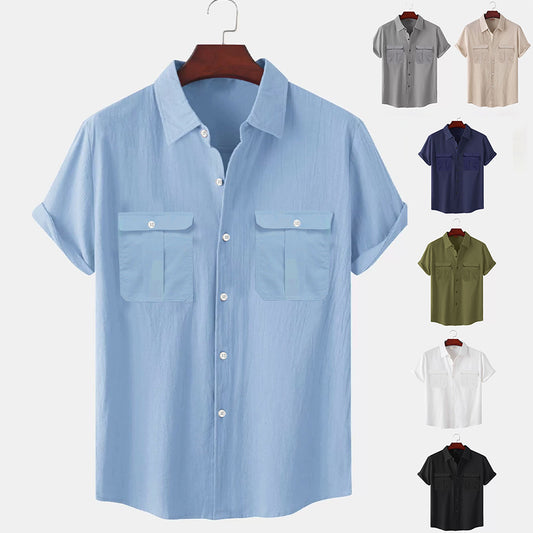 【🔥Wyprzedaż letnia🔥】✨🎉【M-5XL】Nowa letnia męska prosta, codzienna koszula lniana z 2025 roku.