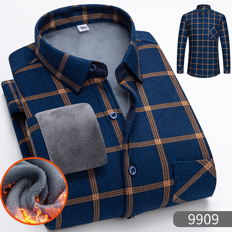 🔥【HOT SALE】🔥👔【L-5XL】 Ciepła koszula biznesowa z długimi rękawami na jesień i zimę