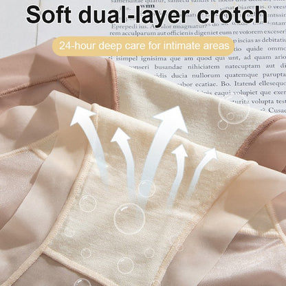 🌹🌹🌹 (pakiranje od 6 komada) Ženske gaćice visokog struka od ledene svile, izrađene od osvježavajućeg materijala ledene svile, uvijek su prozračne.