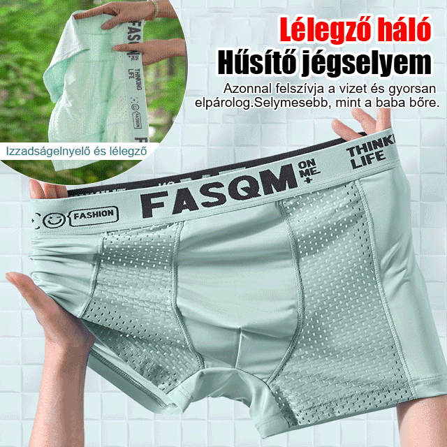⏰⏰【6 kusů/12kusů】Nový styl, pohodlné a prodyšné, síťované, ledové hedvábné boxerky velké velikosti
