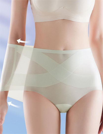 🔥👙【4 броя】【50% отстъпка✨】Безшевни бикини с висока талия от ледена коприна, ново поступление