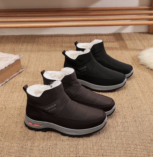 🔥【39-45】👟Męskie buty zimowe z czystej bawełny oraz aksamitu i grubego futra-3793608