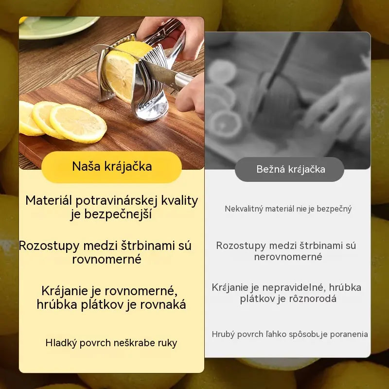 🍅 Ručný kuchynský krájač z nehrdzavejúcej ocele | Pomôcka na rovnomerné krájanie paradajok, citrónov, cibule a ďalších surovín