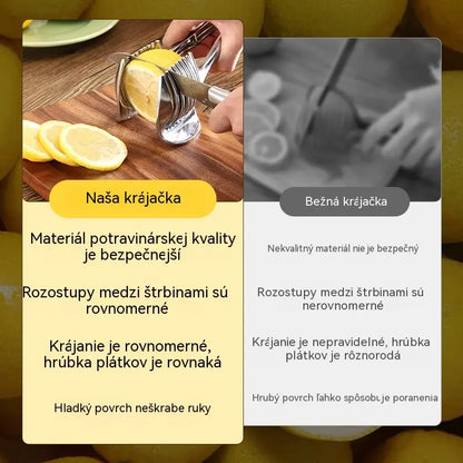 🍅 Ručný kuchynský krájač z nehrdzavejúcej ocele | Pomôcka na rovnomerné krájanie paradajok, citrónov, cibule a ďalších surovín