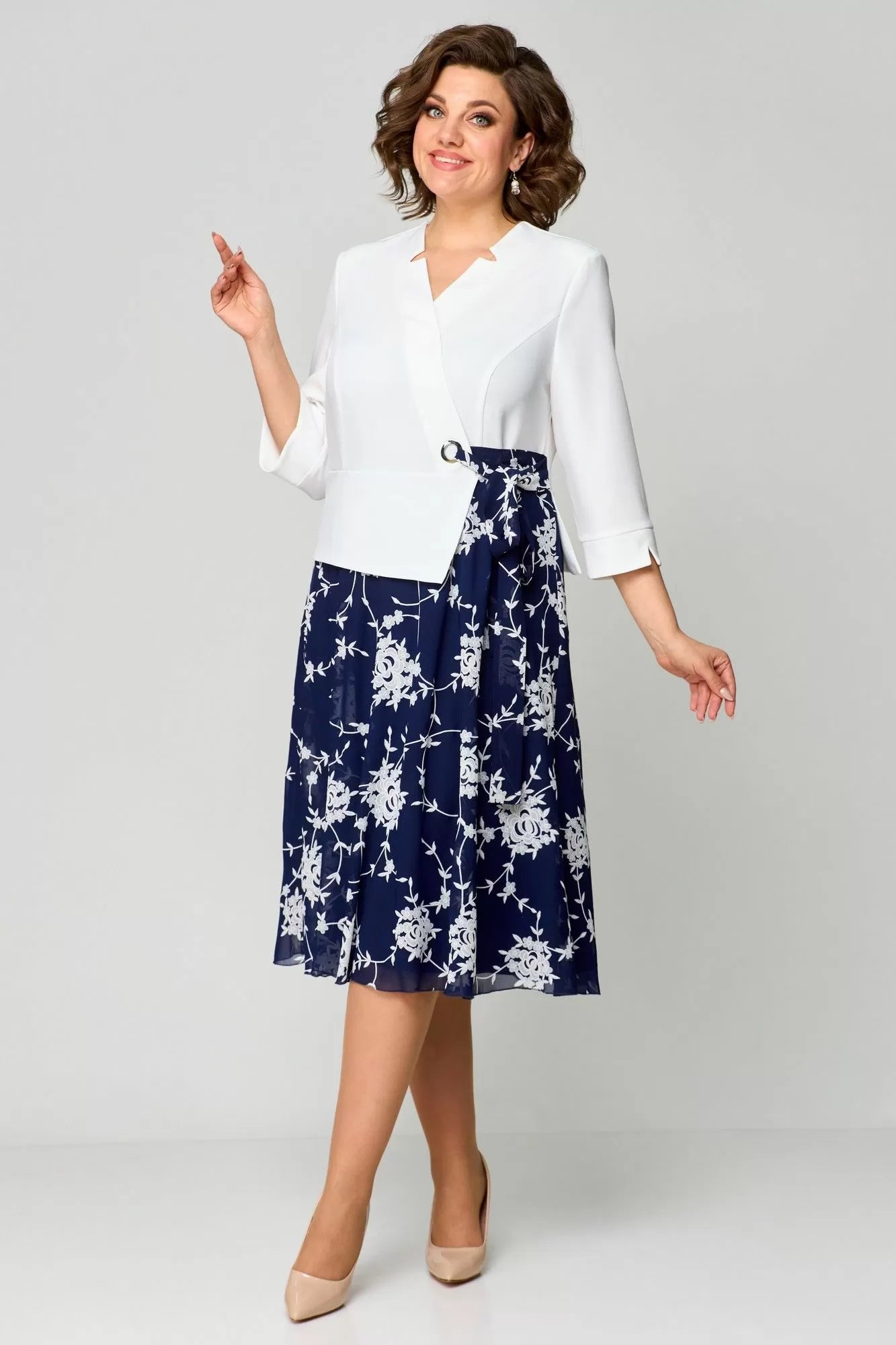 💃【S-5XL】Vestido nuevo 2026 azul y blanco fresco 💃 Vestido de gasa de alta calidad para mujer elegante
