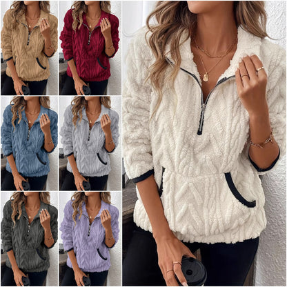 🔥Нова гореща разпродажба🔥【S-3XL】🎀🎀Нови есенно-зимни дамски плюшени суичъри