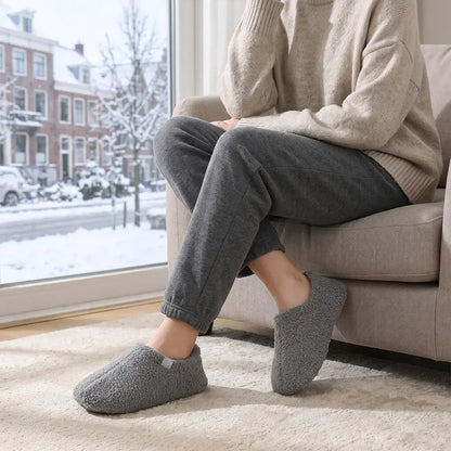 【36-45】Bestsellerowe zimowe kapcie domowe unisex – na miękkiej podeszwie, z zakrytym piętem, ciche, z pianką memory