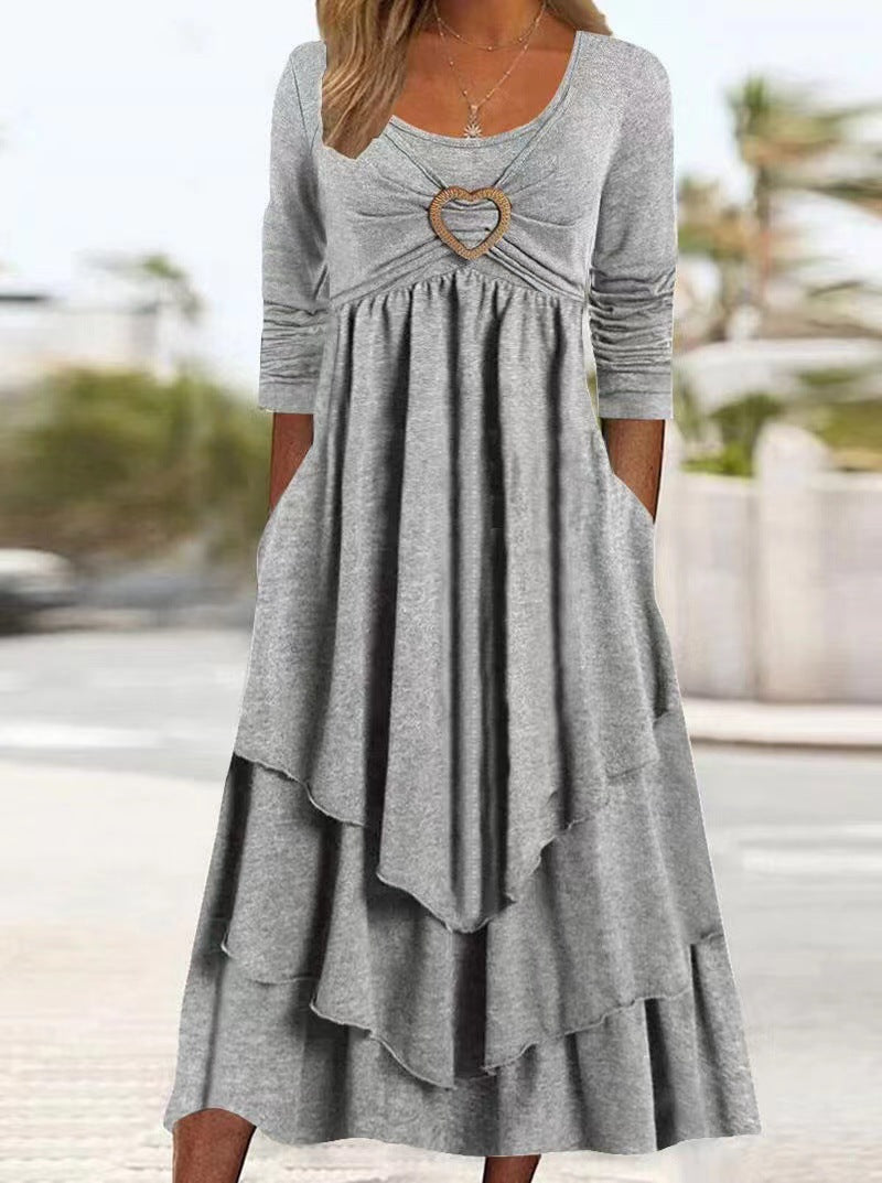 【S-4XL】2026 Nuevo vestido de lino de algodón simple de otoño para mujer, tela cómoda y transpirable