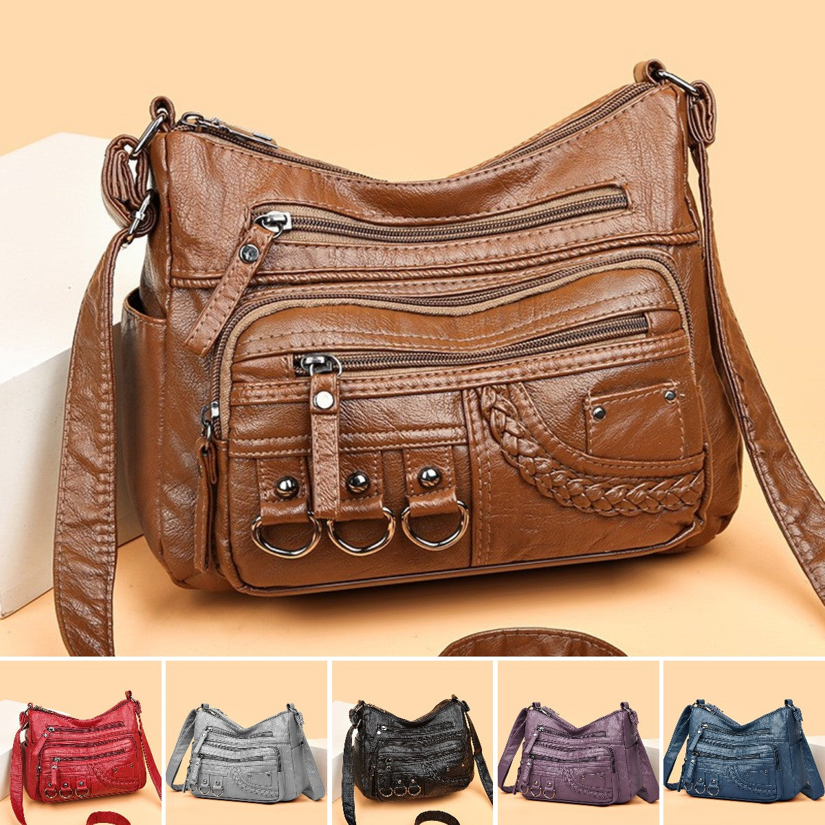 💥【50% zniżka na czas ograniczony】👜2024 nowa torba na ramię / crossbody z miękkiej skóry o dużej pojemności-3868687