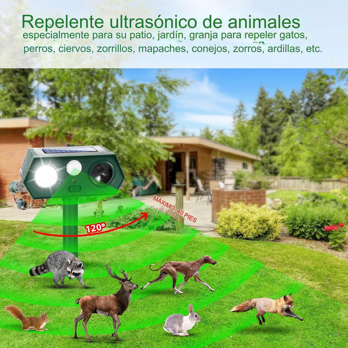 🔥【-50% por tiempo limitado】🐅Repelente ultrasónico de animales salvajes alimentado por energía solar