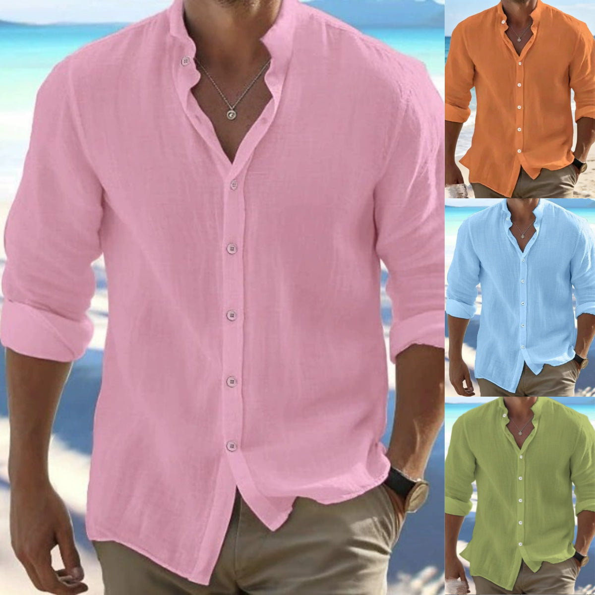 🔥【50% de descuento】🔥【M–5XL】Camisa de hombre transpirable de algodón y lino: cómoda, ligera y de corte holgado.