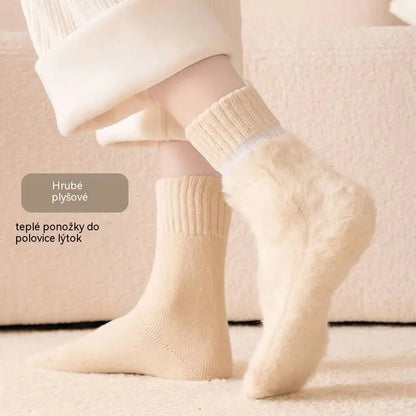 🔥🧦 【Balenie 6 párov】Zimné zateplené vlnené ponožky - extra hrubé, teplé a vysoko elastické