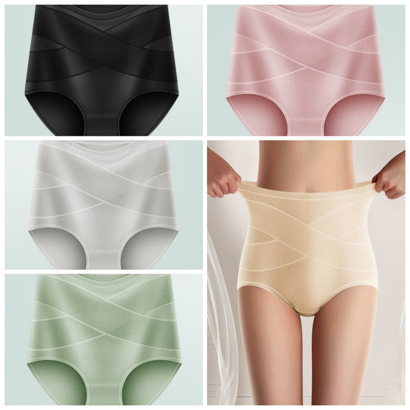 🎁【5 piezas】🔥Braguitas sin costuras de talle alto, cómodas y transpirables, elásticas y transpirables.✅️Pago contra entrega