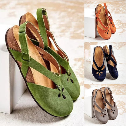 ✨✨【Ograniczona oferta】 【35-44】2025 wysokiej jakości skórzane sandały casualowe ✅ Okrągły nosek ✅ Płaska podeszwa