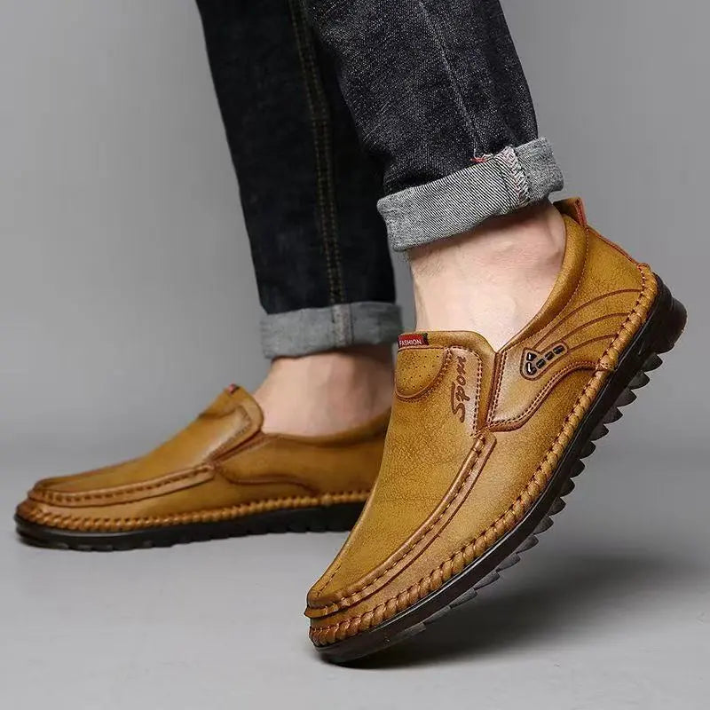 👞【39-44】Zapatos casuales nuevos para hombre, elegantes y versátiles zapatos de negocios de cuero genuino. ✅️Pago contra entrega