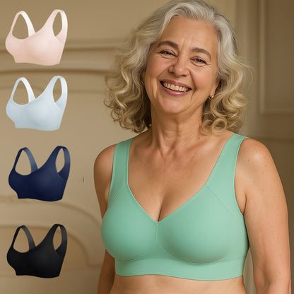 ✨🌷【5 sztuk】【40-120 kg】Wygodny, oddychający, bezfiszbinowy, bezszwowy biustonosz