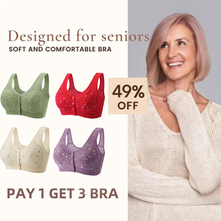 💟【Kup 1, otrzymaj 1 gratis】💌[45-100 kg] Osoby w średnim wieku i starsze bez stalowego pierścienia plus size wygodny koronkowy biustonosz typu kamizelka