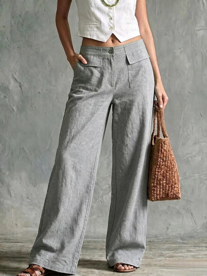 【S-3XL】Damskie spodnie codzienne z szerokimi nogawkami (bawełna i len) 👖✨