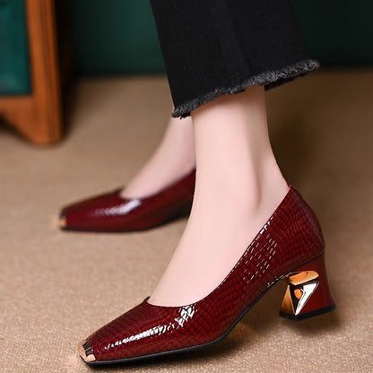 🔥【Promocja hitem sprzedaży】💕🔥 Buty damskie 35–42 na słupku – kwadratowy nosek, eleganckie i wygodne