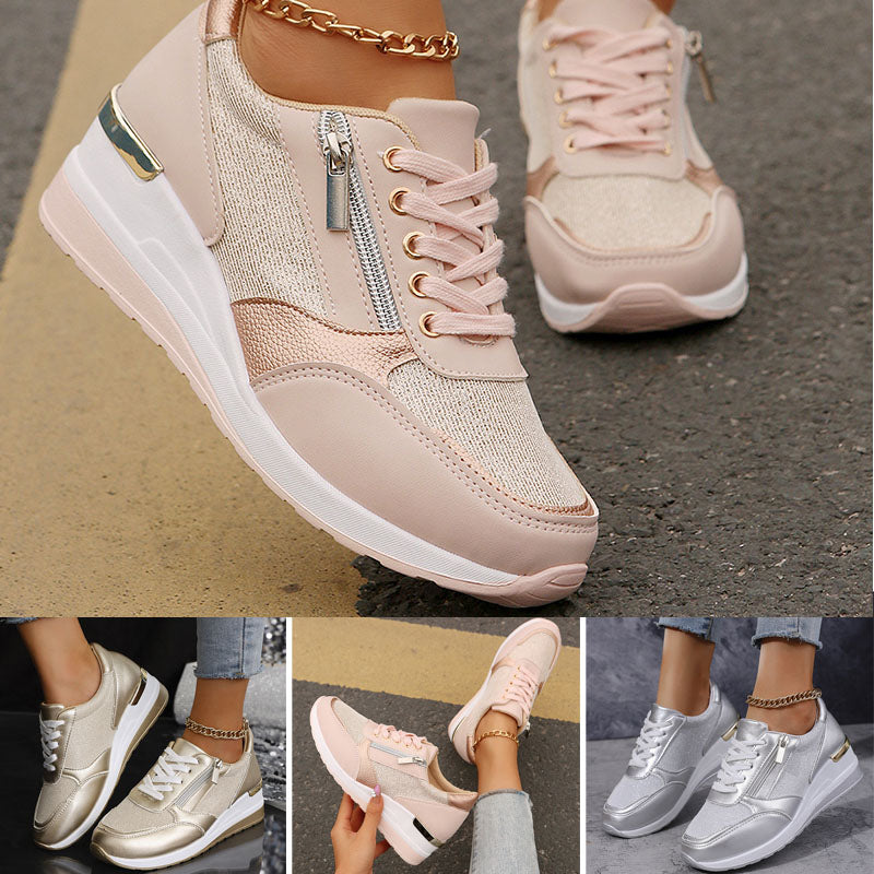 🔥¡Último día con un 50% de descuento! 🔥Zapatos ortopédicos elegantes y cómodos para mujer, con cremallera lateral y suela gruesa.