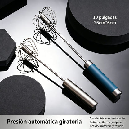 🔥🍳【Compra uno y llévate otro gratis✨】Batidora de huevos semiautomática de acero inoxidable