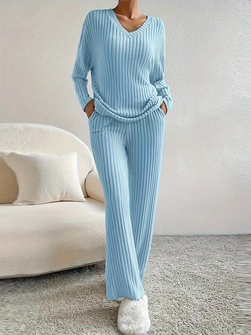 【S-2XL】Elastyczna odzież domowa z prążkowanego materiału