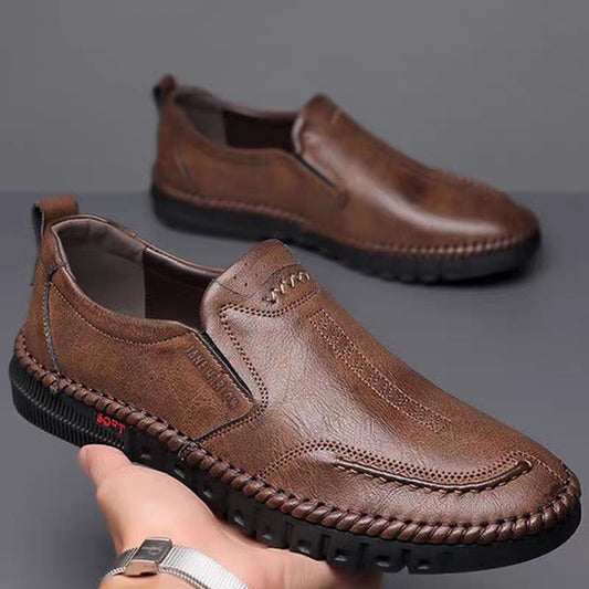🔥👞【39-44】Nowe męskie skórzane buty codzienne, z miękką podeszwą, antypoślizgowe, oddychające skórzane buty