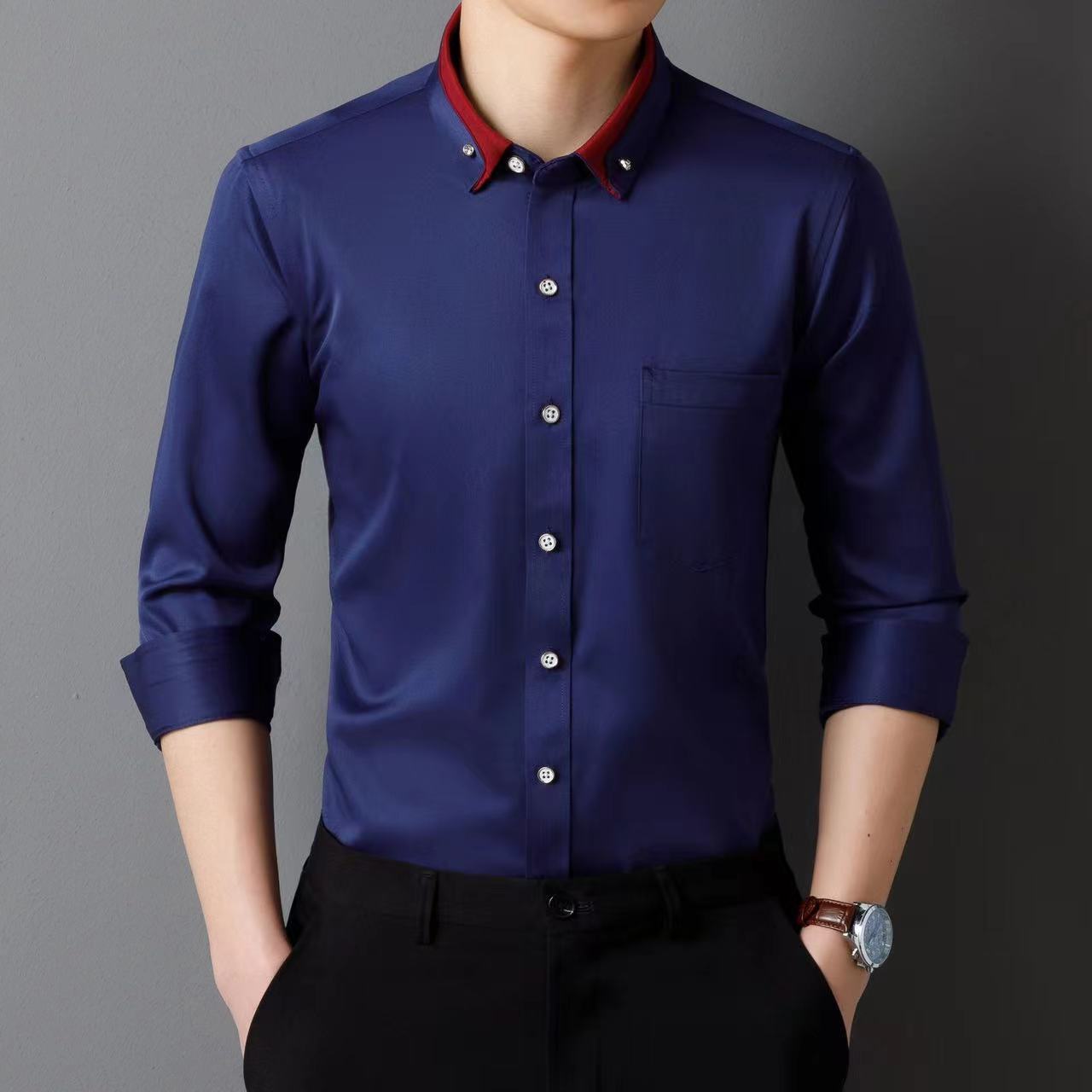 【S-4XL】👕2024 nowa, oddychająca męska koszula biznesowa na co dzień3831565