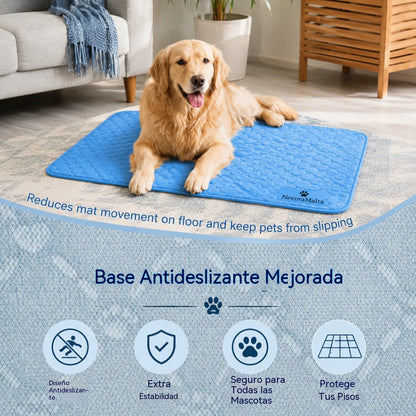 Alfombrilla refrescante para mascotas (no requiere llenado de agua)  — Fabricada en tejido Oxford transpirable; apta para todo tipo de camas o jaulas para mascotas.