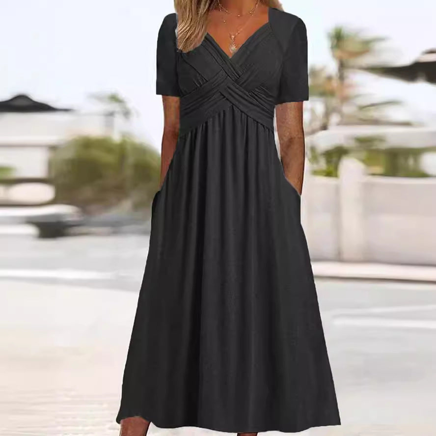 ✨50% de descuento🔥【40-120 kg】Nuevo vestido de algodón de talla grande, estilo casual de largo medio ✅️Pago contra entrega