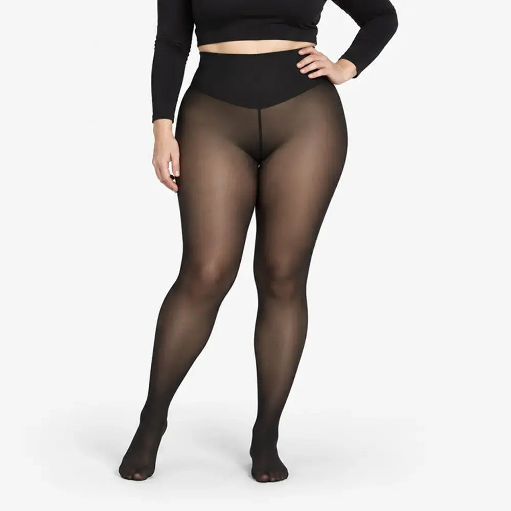 ✨【XS-3XL / 4 boje】 Tajice s podstavom od flisa i efektom prozirnosti; dizajn s jednim šavom sprijeda i straga – poluprozirne tajice koje služe kao osnovni sloj odjeće.