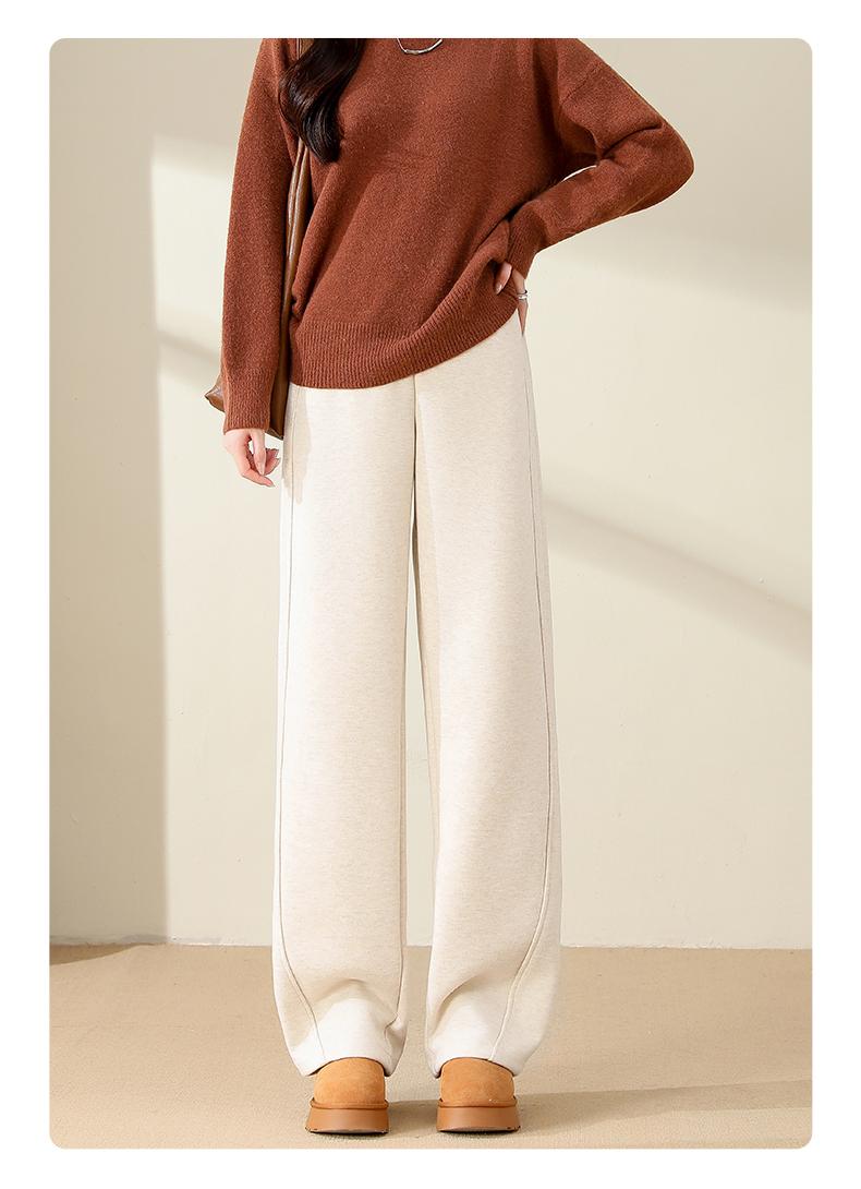 👖🔥Nové podzimní/zimní kalhoty slim fit s širokými nohavicemi z imitace kašmíru.Ležérní, pohodlné, ležérní, rovné nohavice【M-2XL】