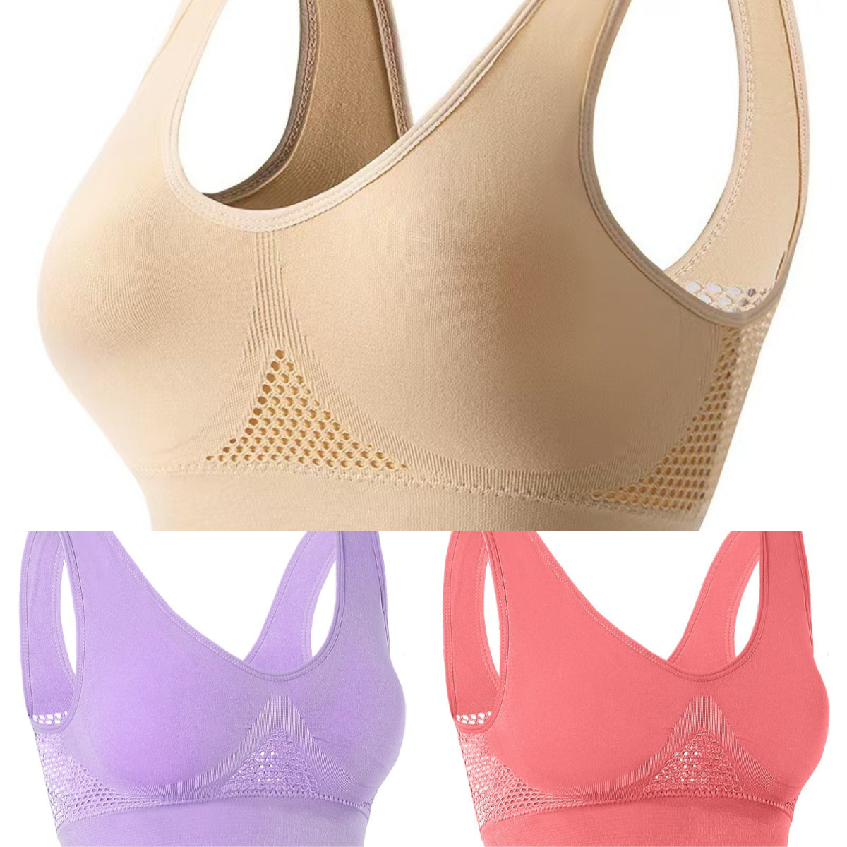 【 🔥VÝPREDAJ NA KONIEC SEZÓNY—48% sleva】😍【40–120KG】Bezešvá podprsenka pro plné velikosti ❤️ Prodyšná a chladivá【Balení 3 kusů】