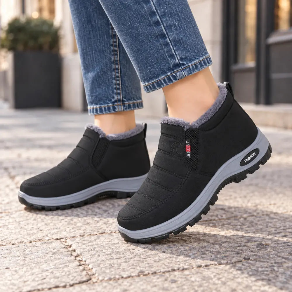 Botas de invierno unisex con forro de felpa: cálidas, cómodas y antideslizantes para el clima frío.