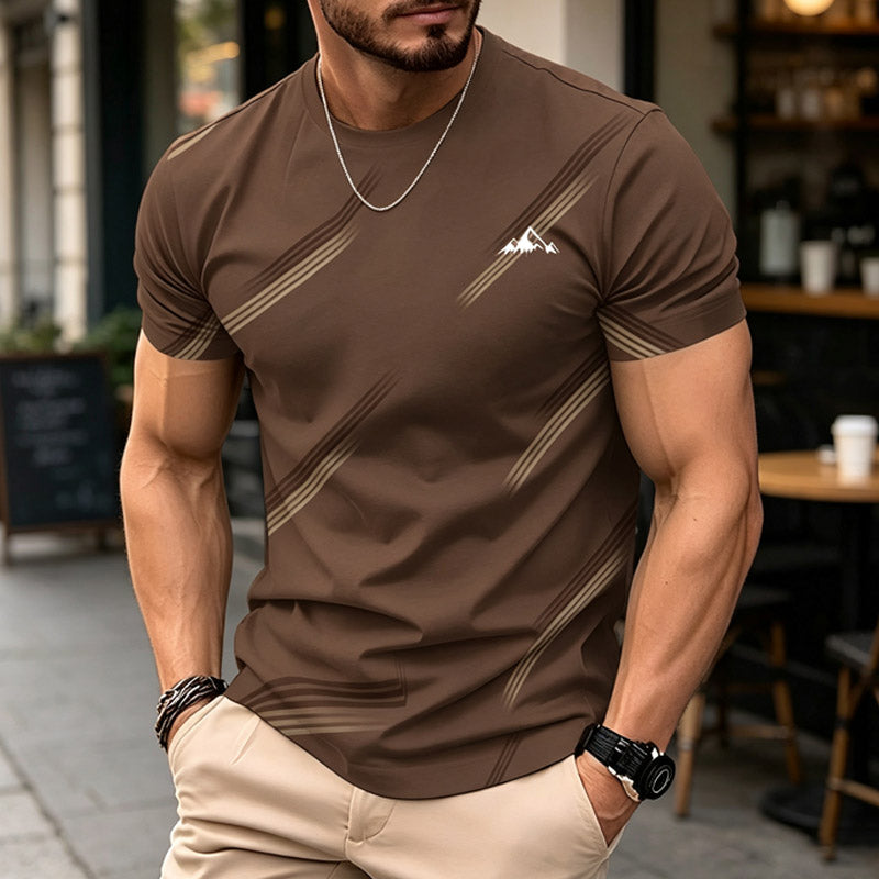 【S-4XL】👕Camiseta de hombre elegante y sencilla a la moda—adecuada para ir al trabajo, practicar deportes y para uso casual.