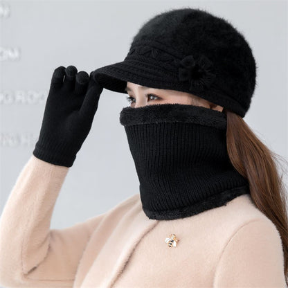 💥49% ZNIŻKI - [Czapka + Szalik + Rękawiczki] Jesienno-zimowy, modny, pluszowy, ciepły, trzyczęściowy komplet