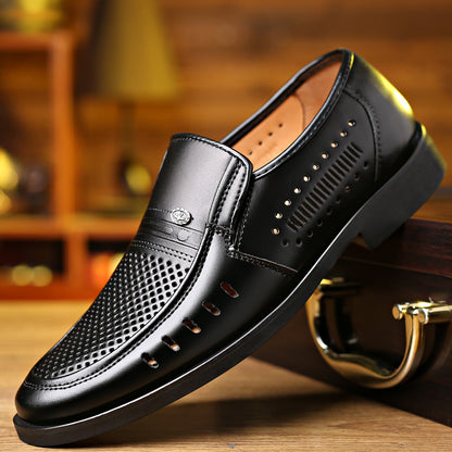 ⚡【38-44】👞2025 letnie, oryginalne skórzane, biznesowe, casualowe buty💦 Cienkie, puste, oddychające