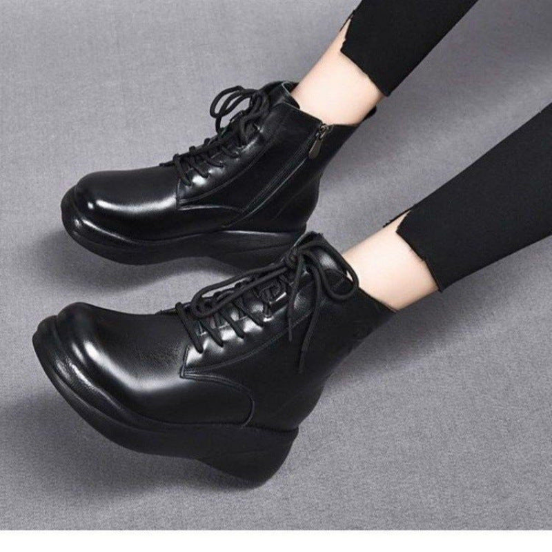 🔥❄【35-40】2024 jesienne i zimowe nowe modne buty na grubej podeszwie uniwersalne ciepłe bawełniane buty-3843787