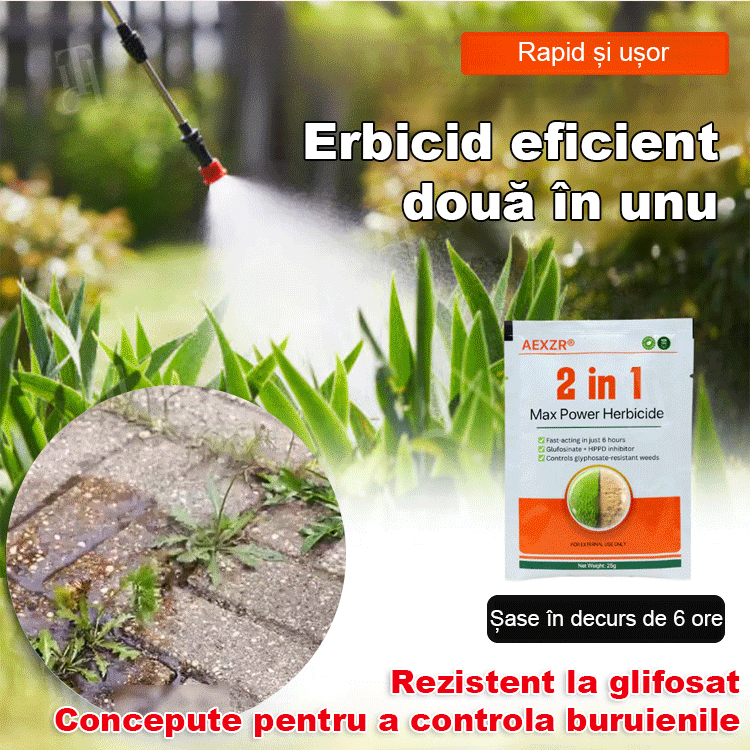 【9 saszetek】💥Silny herbicyd 2 w 1 💥Specjalnie opracowany do zwalczania chwastów odpornych na glifosat, działa w ciągu 6 godzin, niszcząc jednocześnie syntezę białka i pigmentu w chwastach!