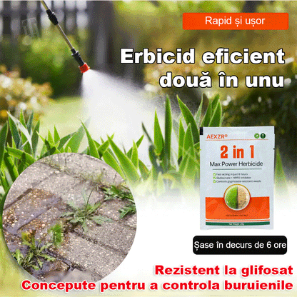 【9 saszetek】💥Silny herbicyd 2 w 1 💥Specjalnie opracowany do zwalczania chwastów odpornych na glifosat, działa w ciągu 6 godzin, niszcząc jednocześnie syntezę białka i pigmentu w chwastach!
