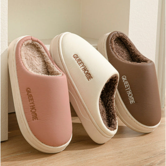 🔥⛄【36-42】Nowe zimowe wodoodporne pluszowe kapcie domowe modne bawełniane kapcie