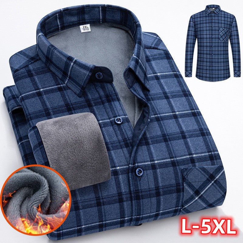 🔥👔【L-5XL】 Ciepła koszula biznesowa z długim rękawem na jesień i zimę3895561