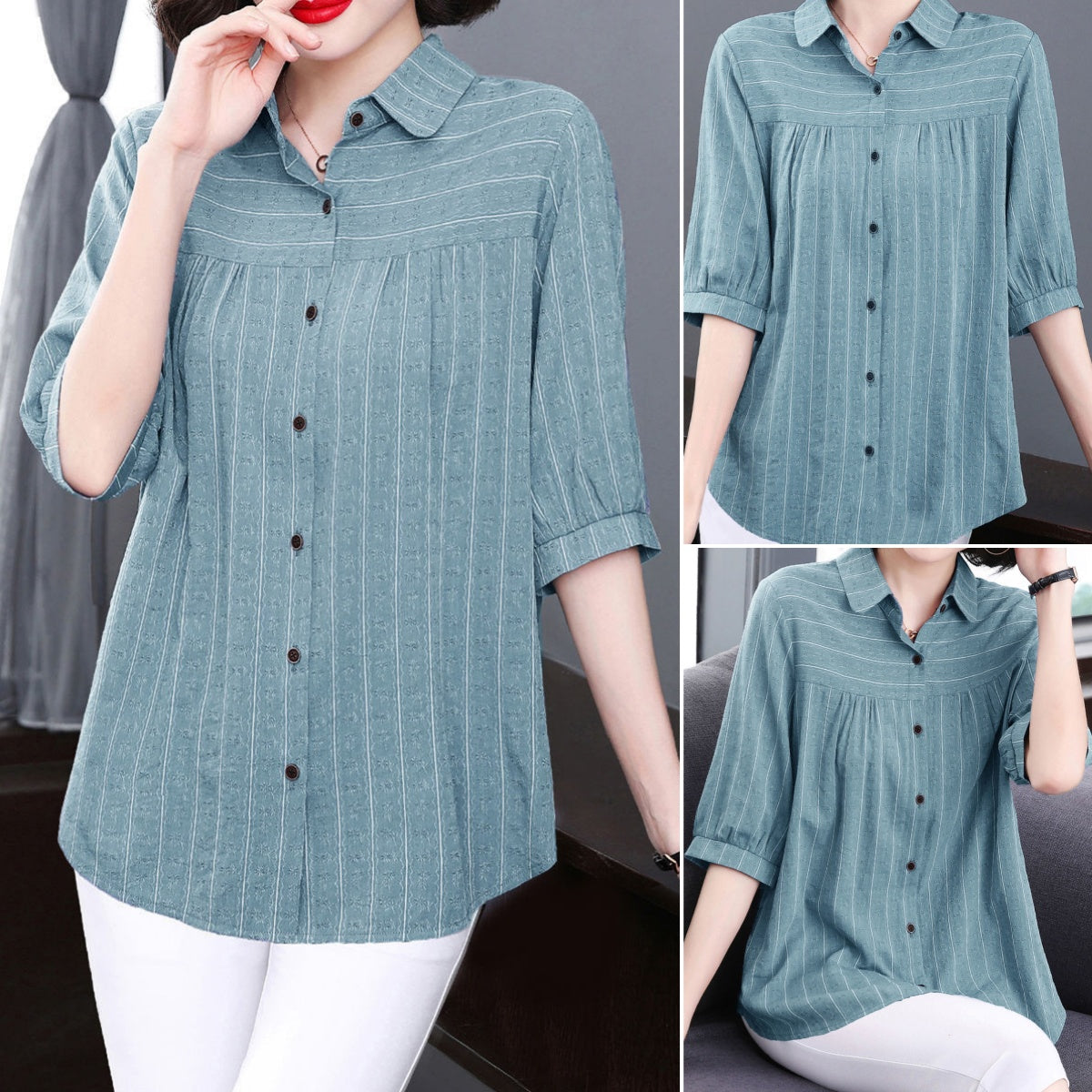 🎉✨【45-110kg】 Stylowa koszula na chłodniejsze poranki i ciepłe dni, Idealna na pracę, spotkania i codzienny styl