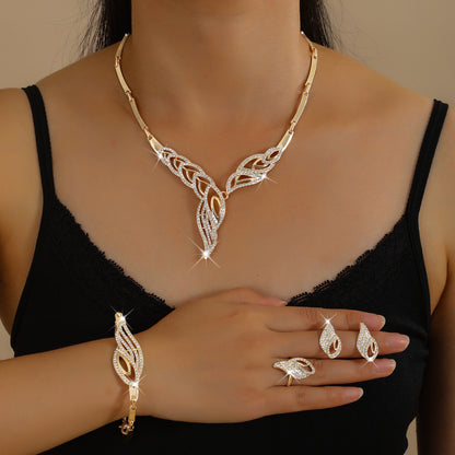 💖🔥【50% off por tiempo limitado】【Anillo + Pulsera + Pendientes + Collar】✨Conjunto de joyas de estilo bohemio, creativo y único, de estilo minimalista.