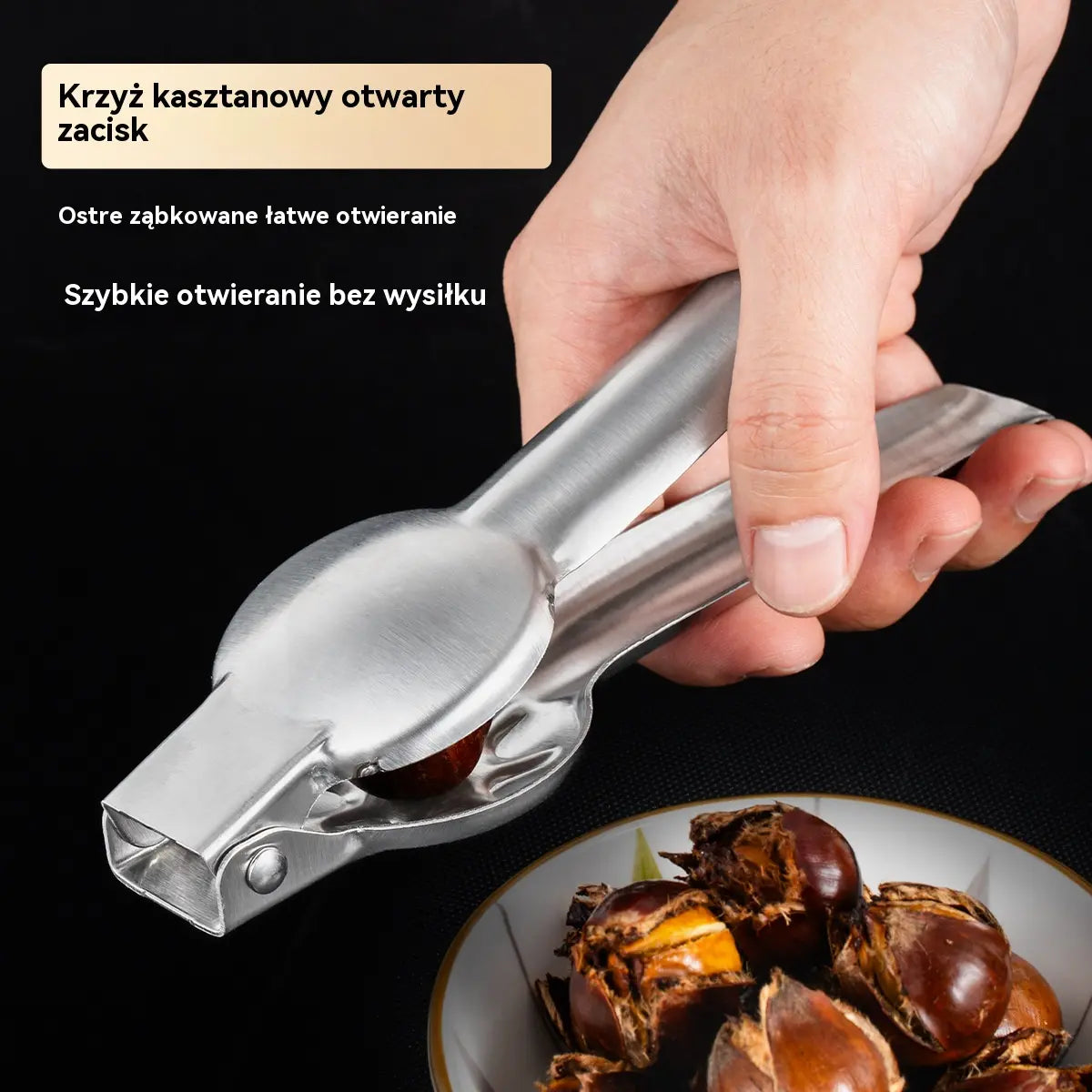 🌰【Kup jeden, a drugi dostaniesz gratis】Otwieracz do skorup kasztanowca z klipsem, otwierany jednym przyciskiem, nie musisz się martwić o zranienie dłoni!
